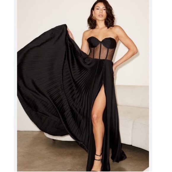 Anthropologie Dresses & Skirts - FREE PEOPLE DELFI Claudia Strapless Black Party Maxi Dress Size L NWT